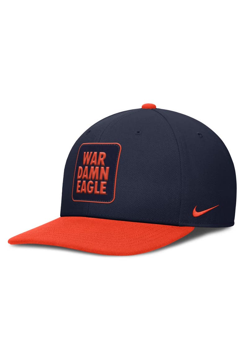 Men's Nike Navy/Orange Auburn Tigers 2025 Sideline Campus Pro Local Snapback Hat, Main, color, Navy