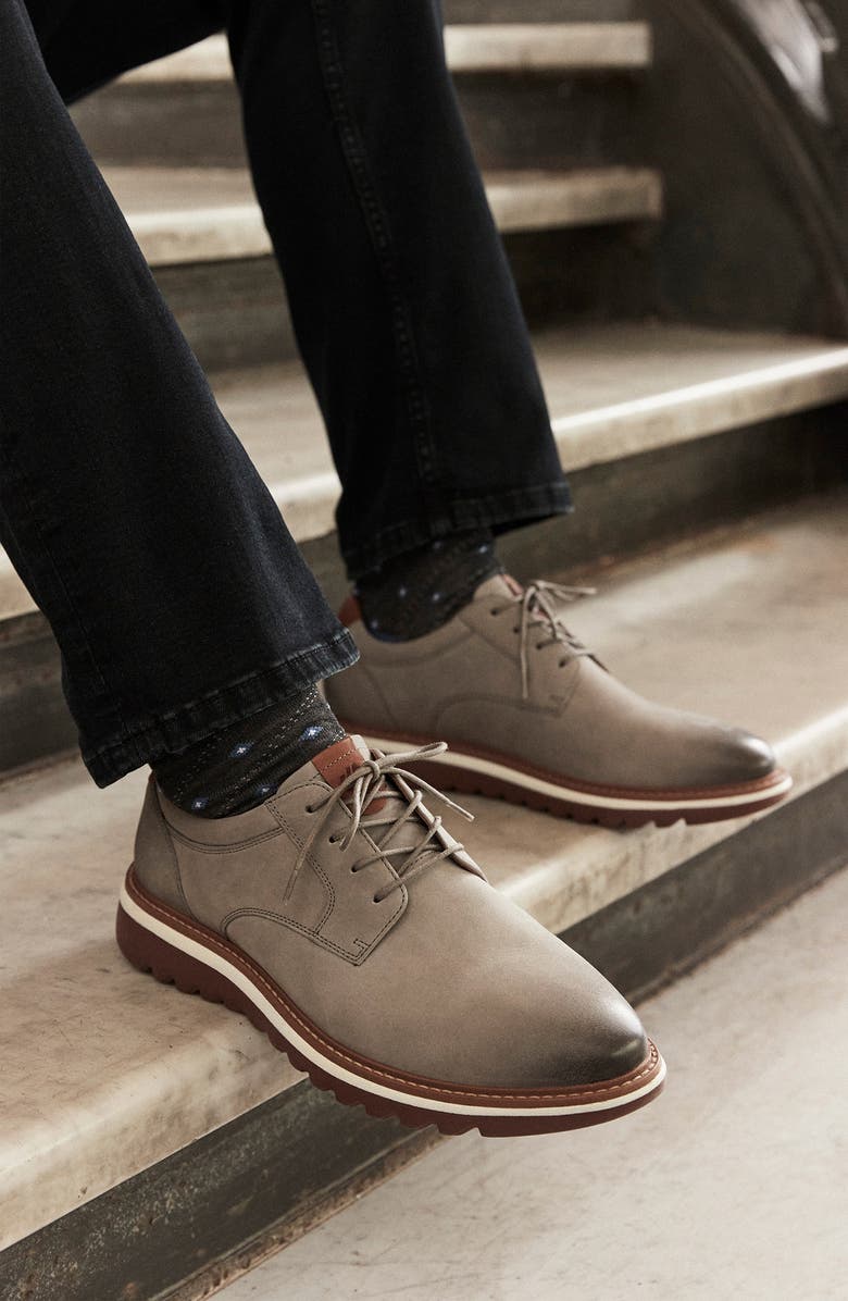 Johnston & Murphy Braydon Plain Toe Derby, Alternate, color, Gray Oiled Nubuck