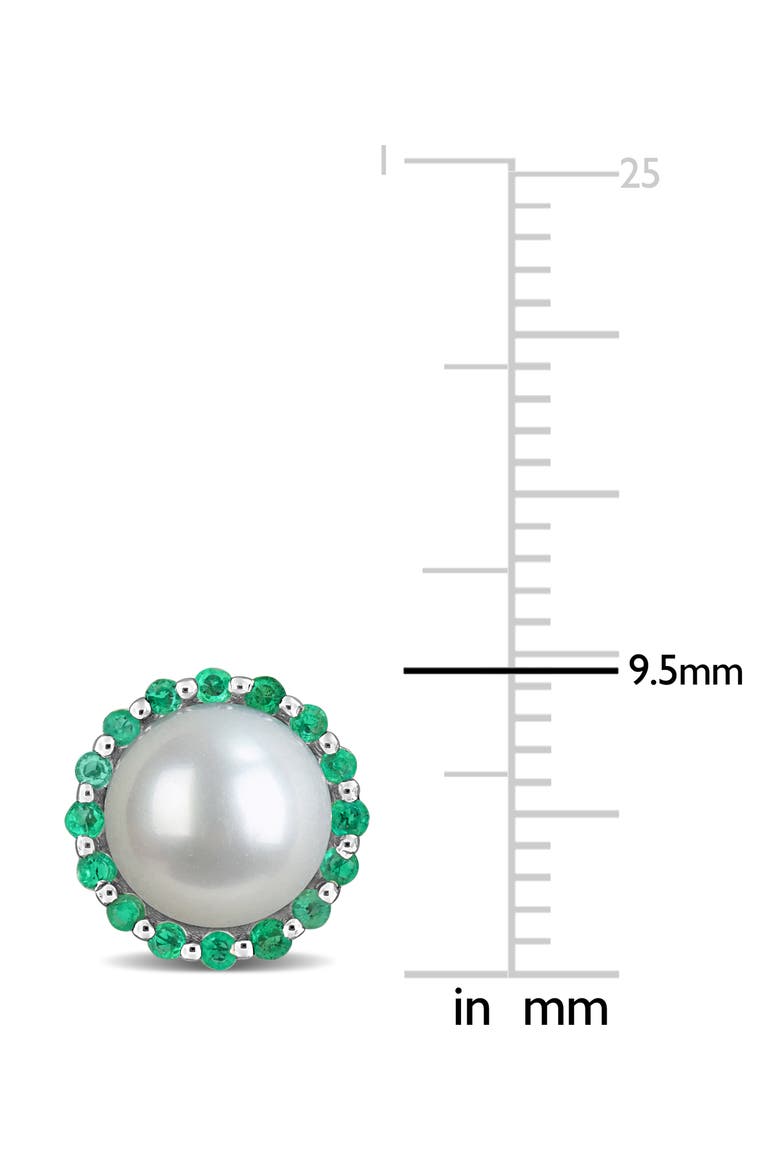 7-7.5mm Cultured Freshwater Pearl Stud Earrings, Alternate, color, GREEN