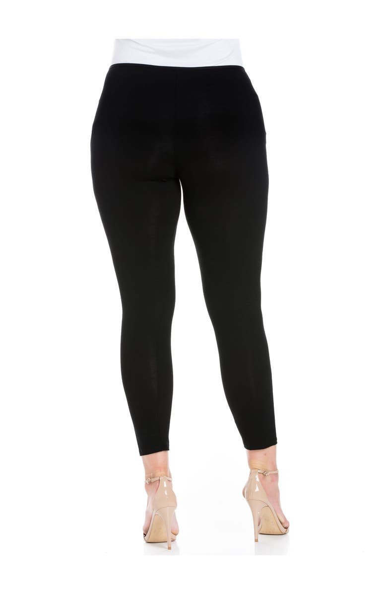 24seven Comfort Apparel Stretch Ankle Length Leggings, Alternate, color, Black