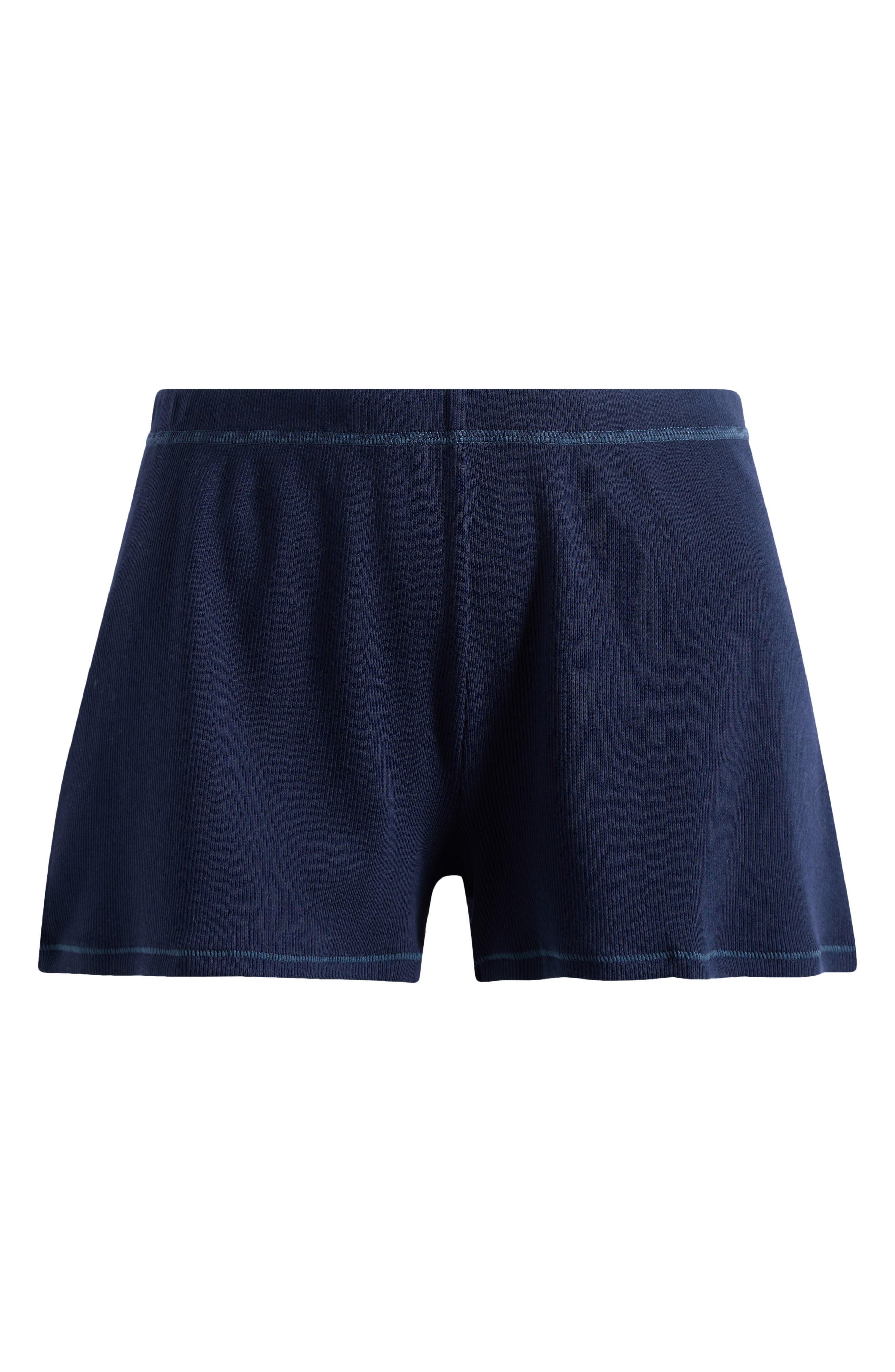 Stretch Cotton Rib Loose Shorts
