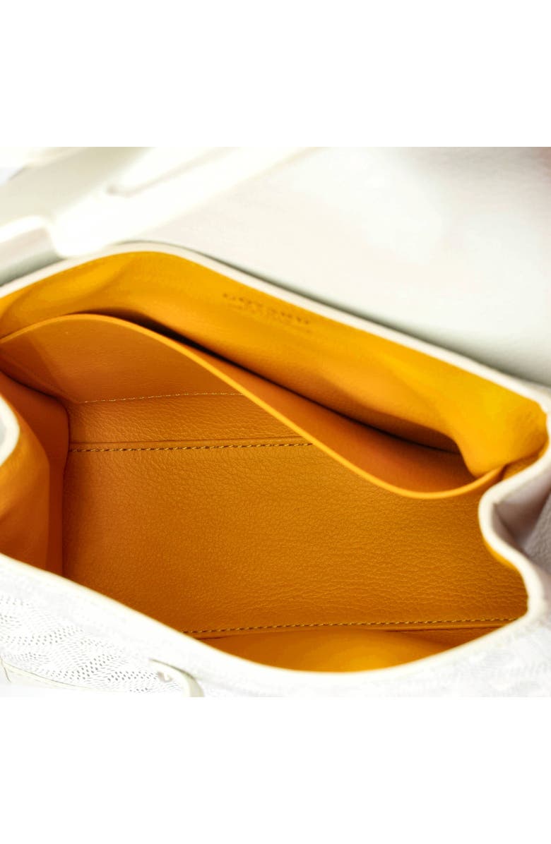 Pre-Owned Goyard Saigon Top Handle Bag Coated Canvas with Leather Mini, Alternate, color, White