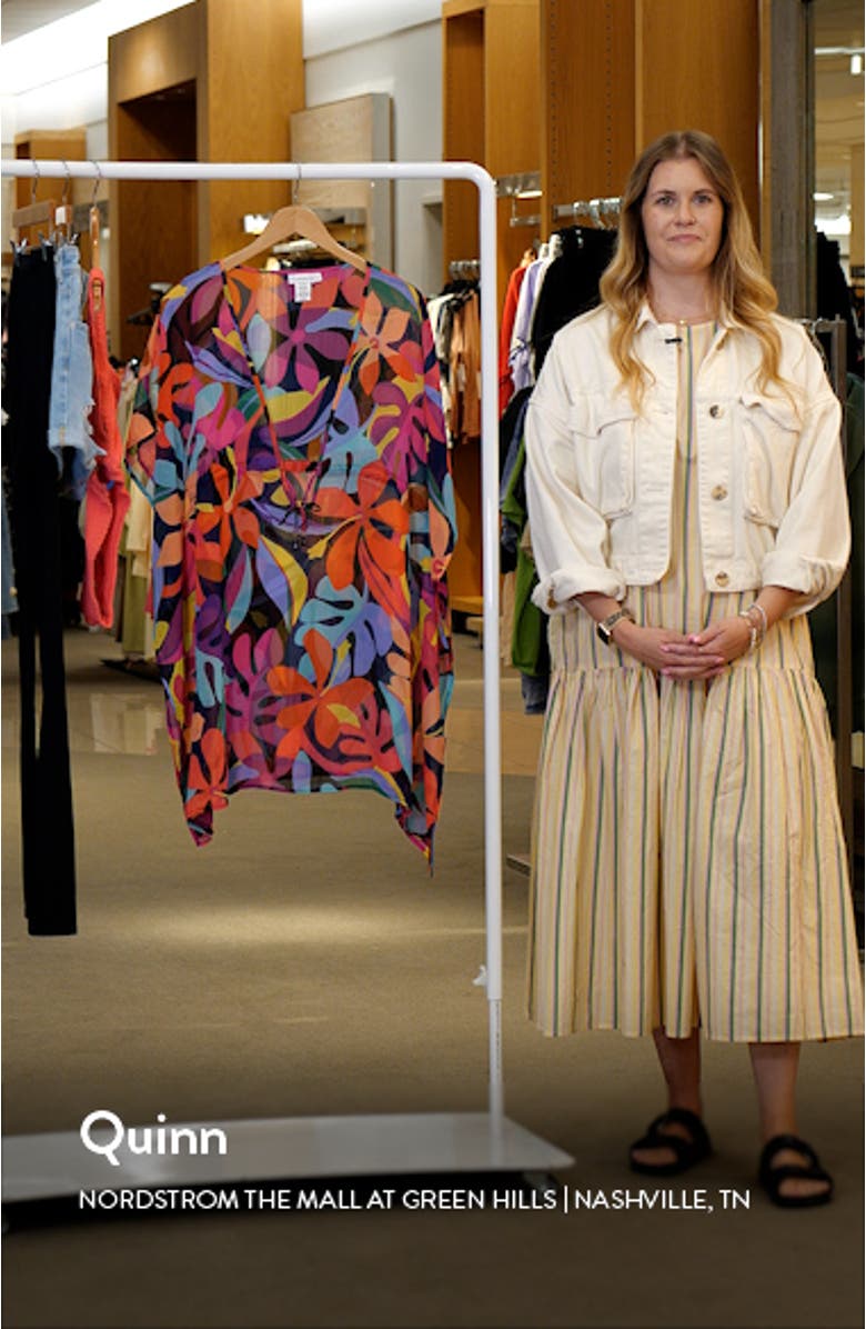 Bold Rush Floral Cover-Up Caftan, sales video thumbnail