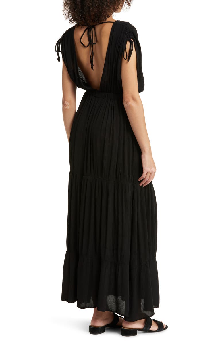Elan Ruched Tiered Cover-Up Maxi Dress, Alternate, color, 