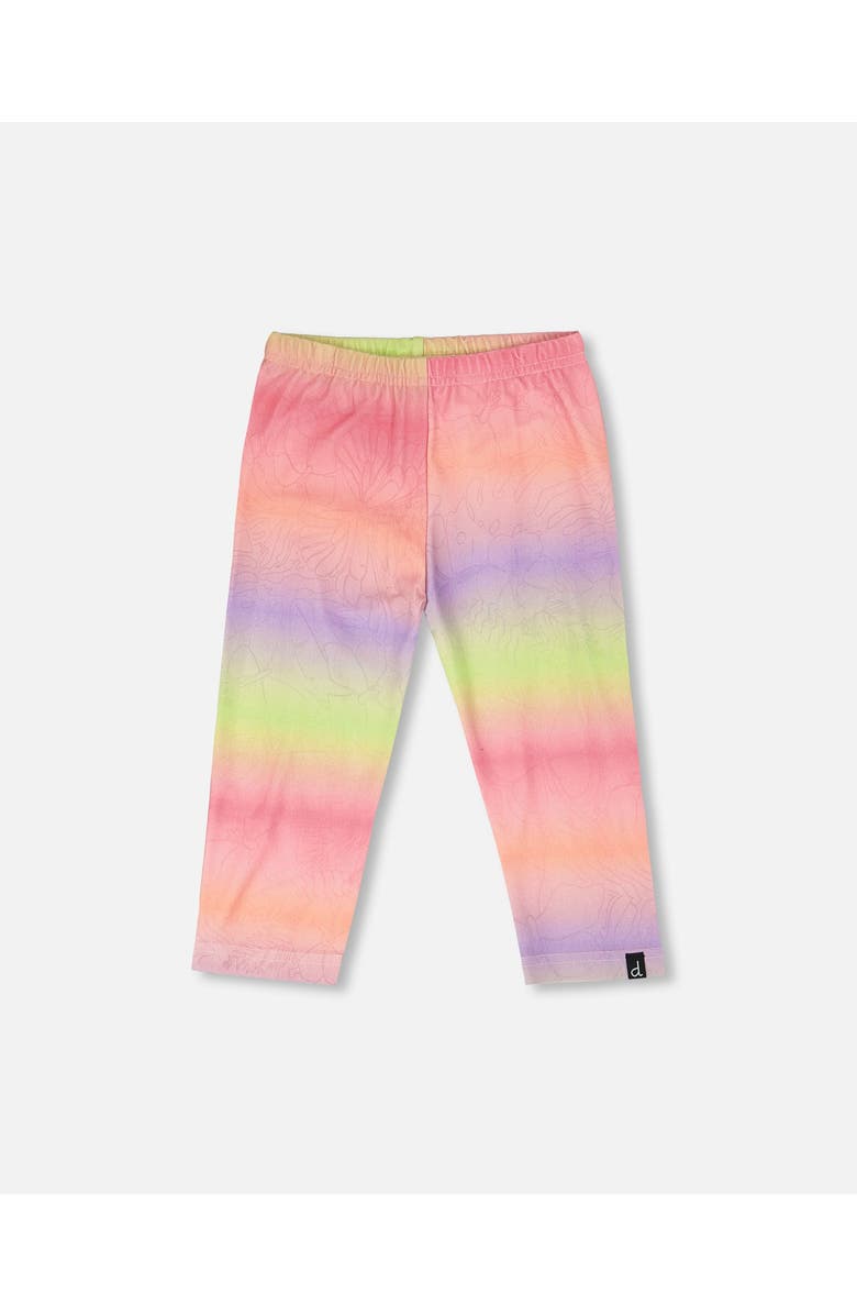 Deux par Deux Organic Cotton Elastic Waist Slim Fit Jersey Capri, Main, color, Multicolor