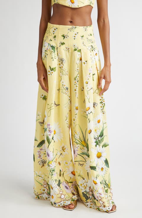 Daisy Chains Corset Waist Wide Leg Pants