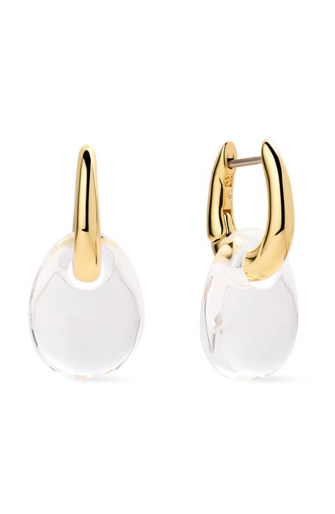 Kayla Clear Drop Hoop Earrings