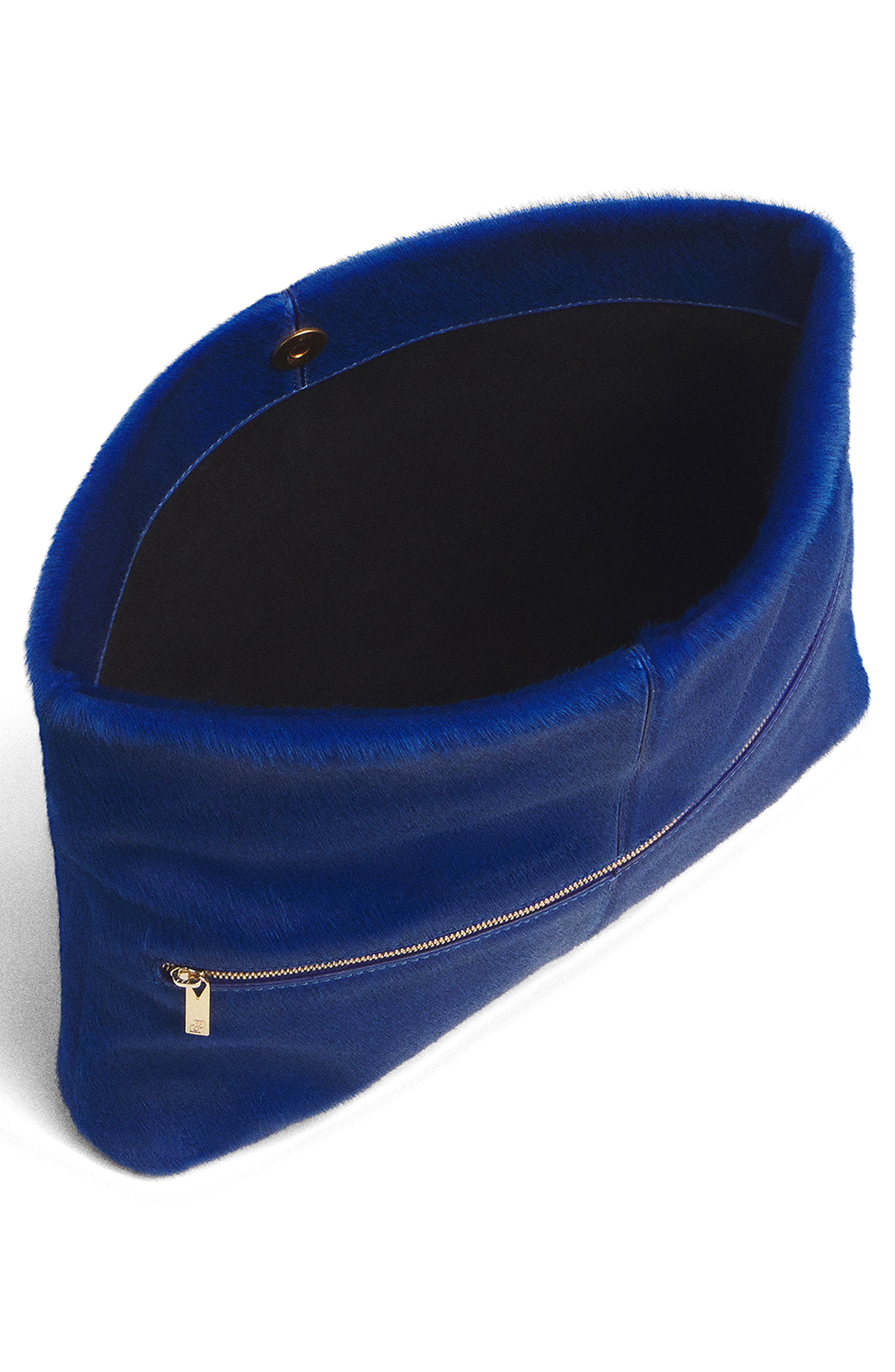 Inez Genuine Calf Hair Clutch, Alternate, color, COBALT HAIRCALF