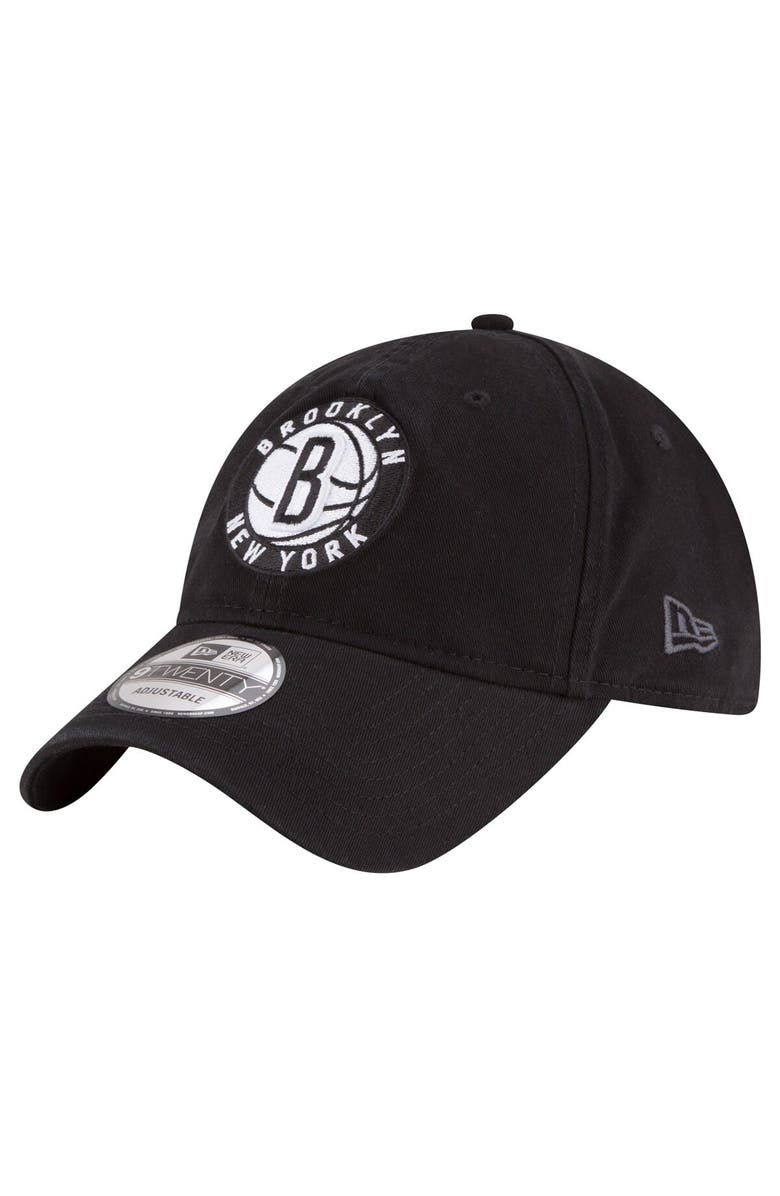 New Era Men's New Era Black Brooklyn Nets Team 2.0 9TWENTY Adjustable Hat, Main, color, 