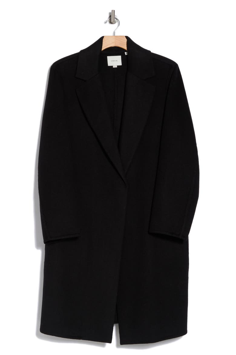 Classic Straight Wool Blend Coat, Alternate, color, BLACK