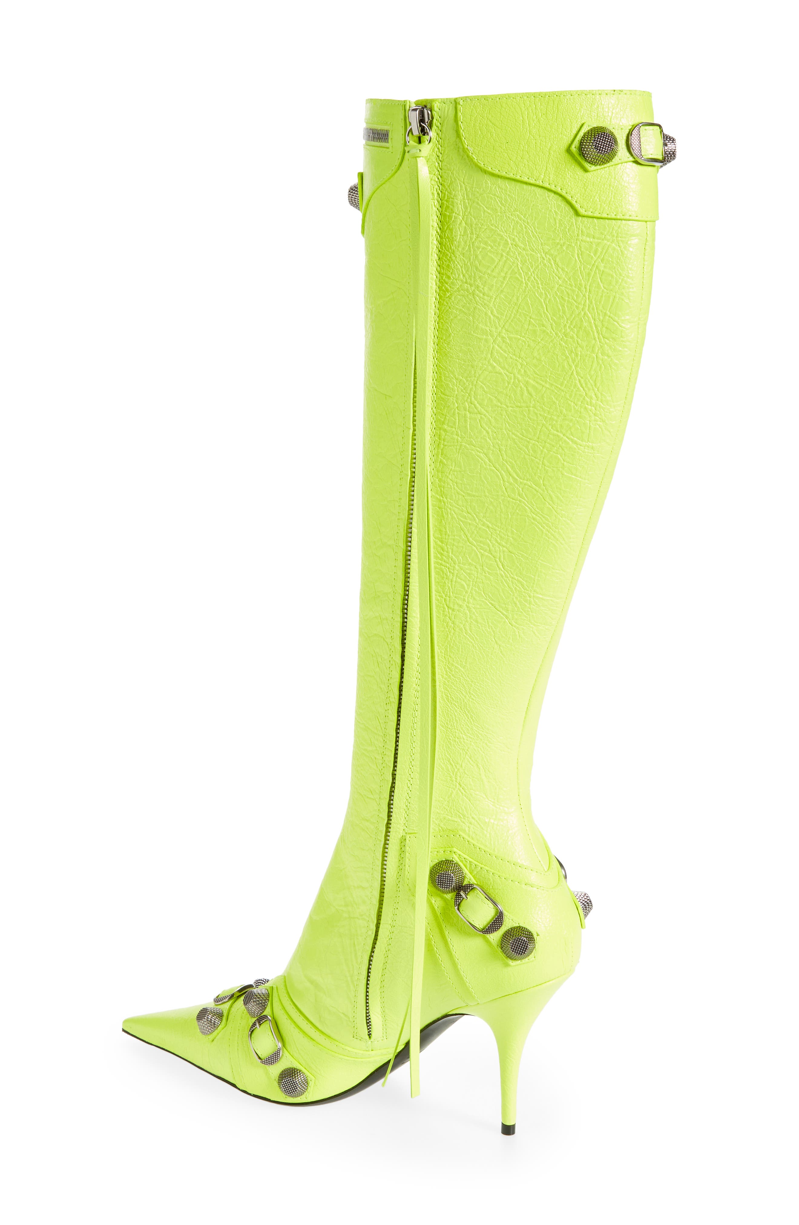 Cagole Knee High Boot, Alternate, color, FLUO YELLOW/ AGE NIKEL