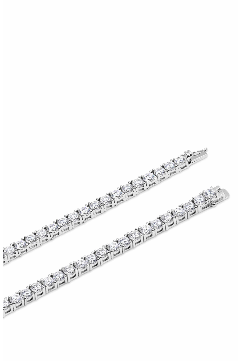 Tennis Choker Necklace, Alternate, color, Silver