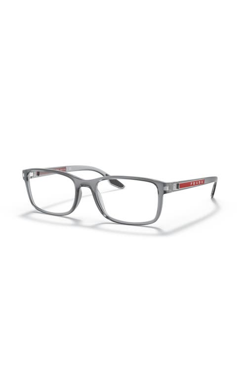 Prada Linea Rossa 55mm Rectangle Optical Glasses In Gray