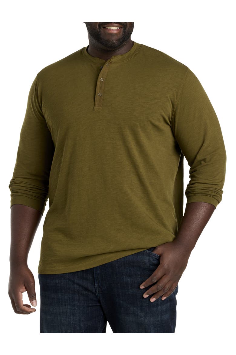 Big & Tall Weekend Slub Henley Shirt, Main, color, OLIVE