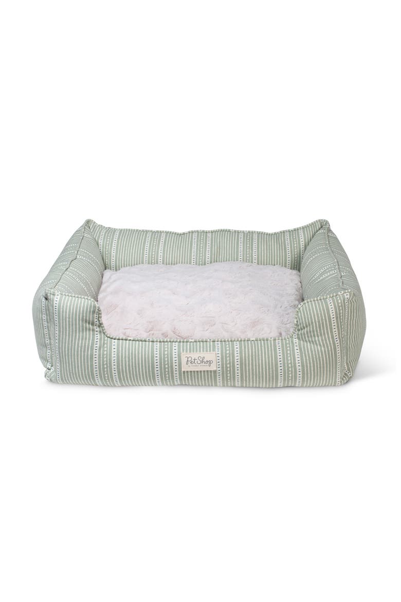 Medium Canvas Rectangular Cuddler Pet Bed, Main, color, GREEN