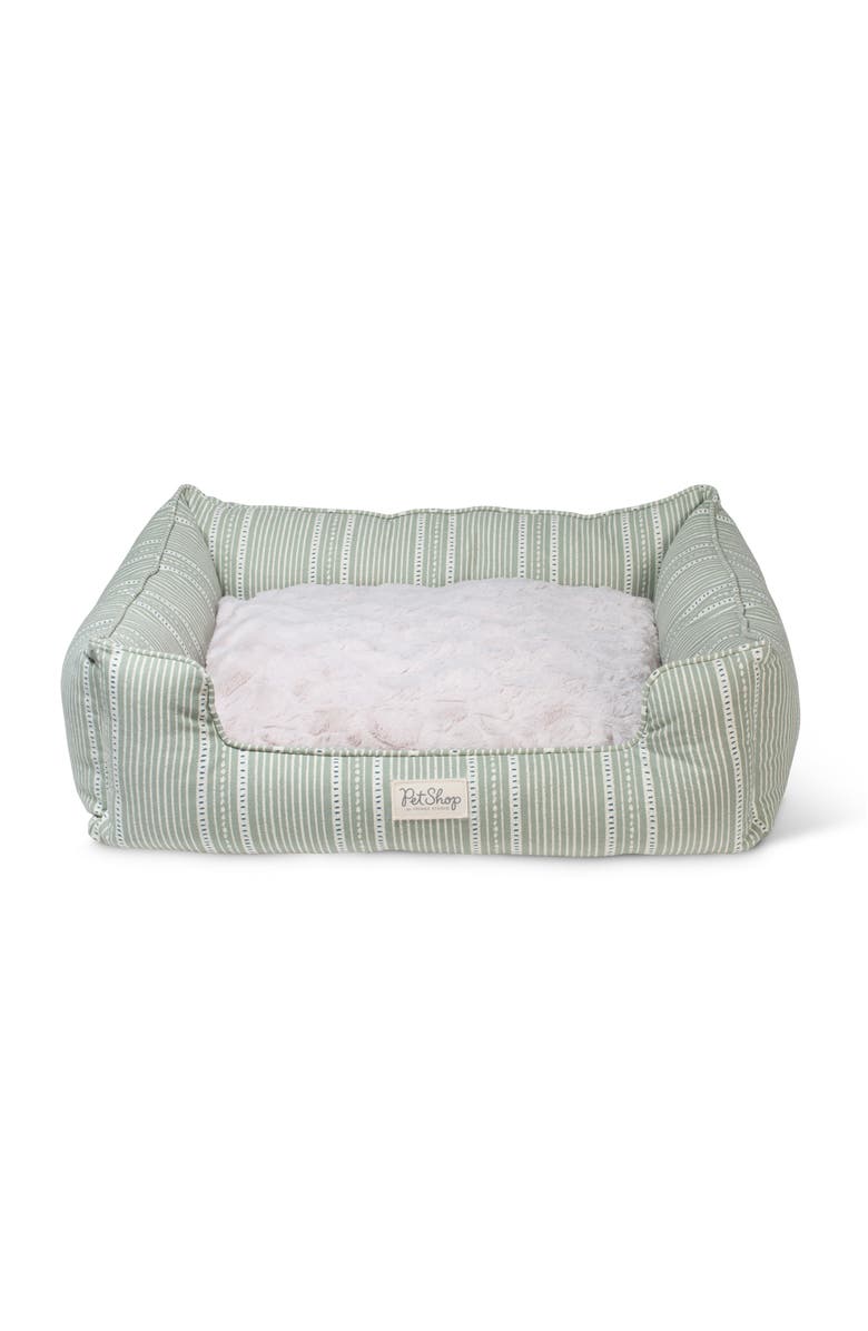 Fringe Studio Medium Canvas Rectangular Cuddler Pet Bed, Main, color, Green