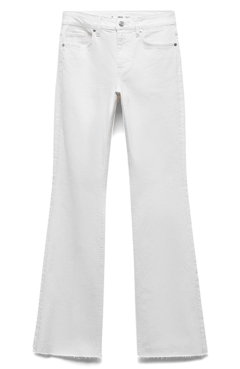 MANGO Fiona Raw Hem Crop Flare Jeans, Alternate, color,