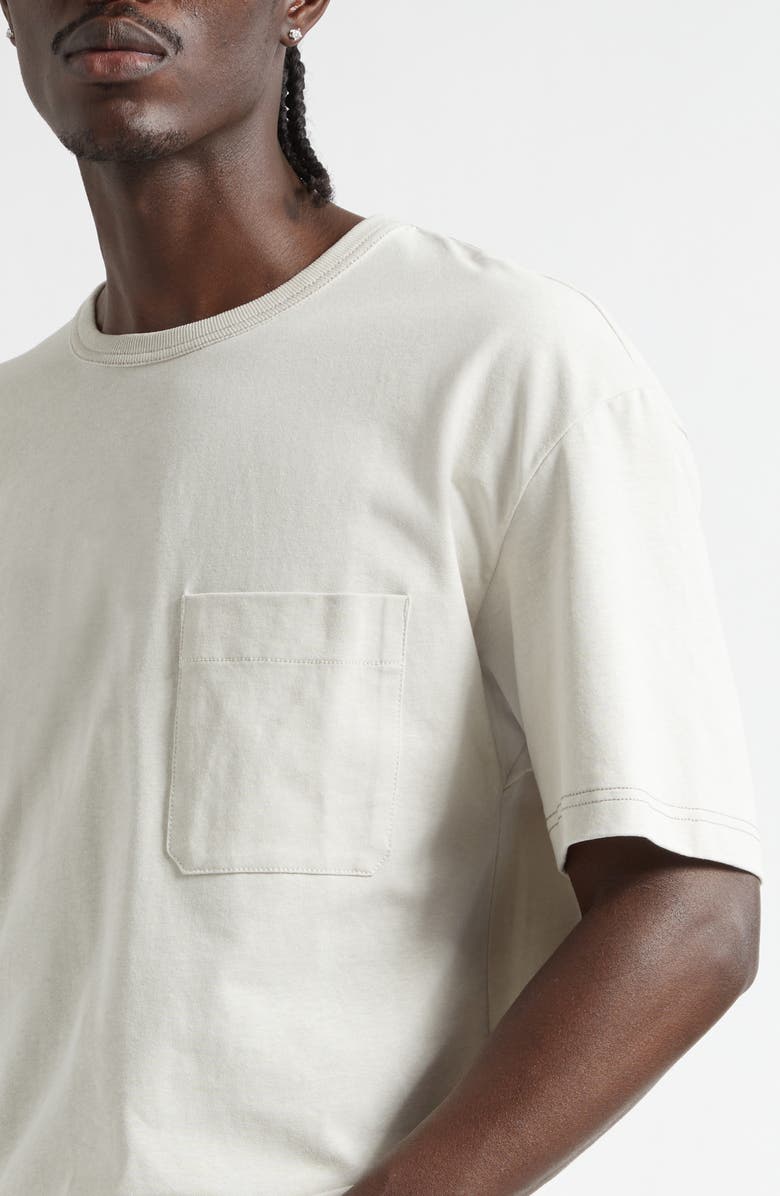 Lemaire Boxy Cotton & Linen T-Shirt, Alternate, color, Pearl