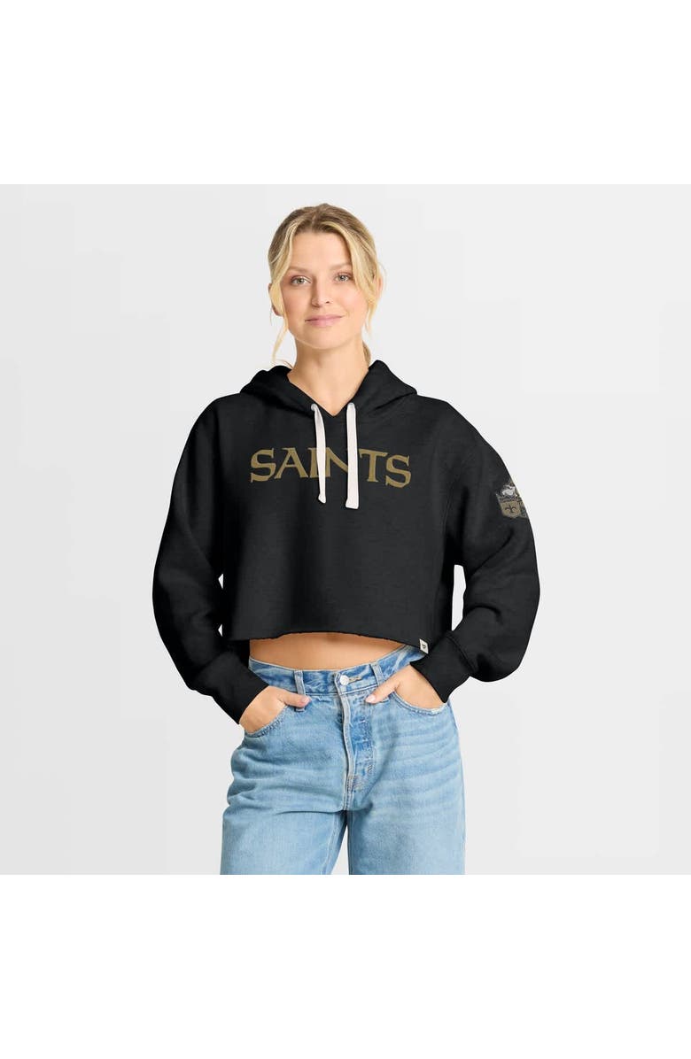 FANATICS Women's Fanatics Black New Orleans Saints Oversized Hometown Heritage Cropped Hoodie, Main, color, Black