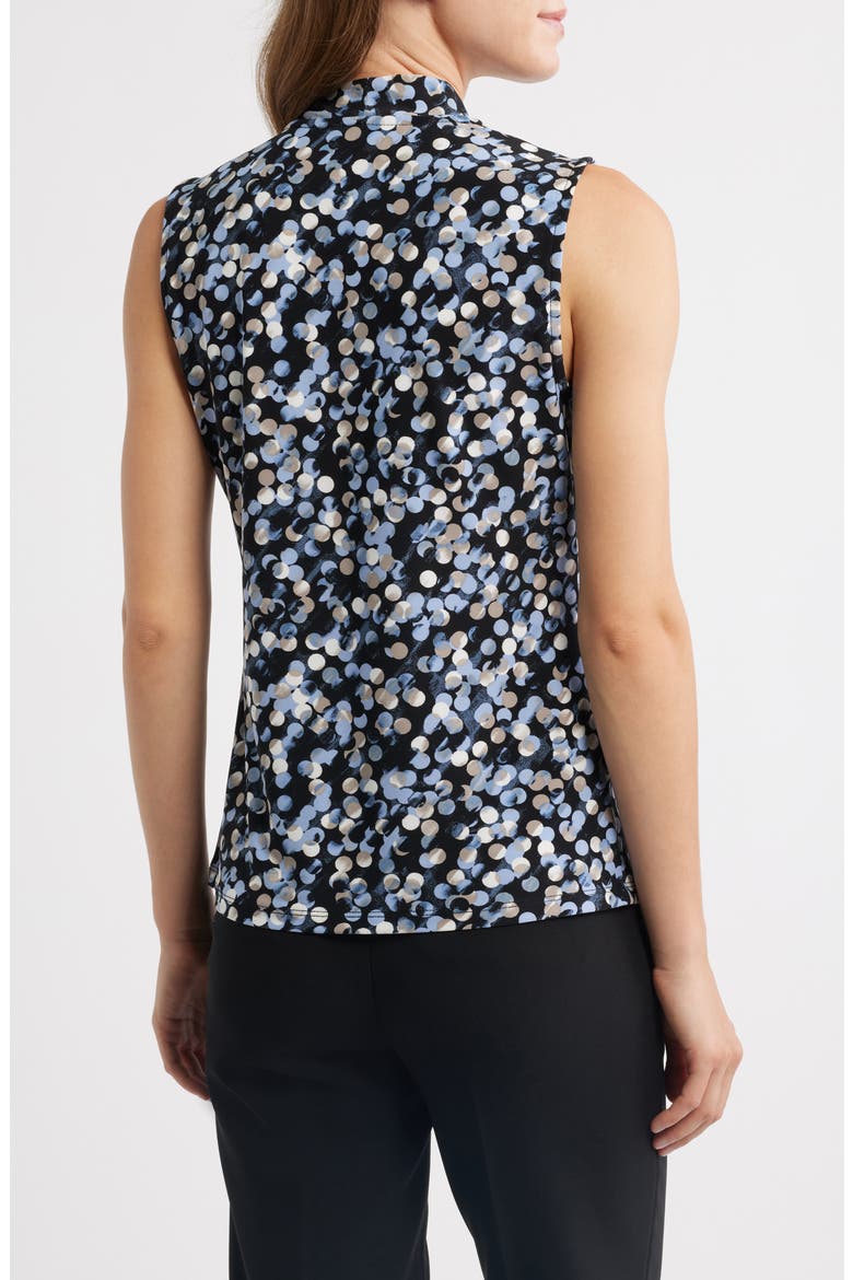 Dot Print Sleeveless Faux Wrap Top, Alternate, color, ANNE BLACK MULTI