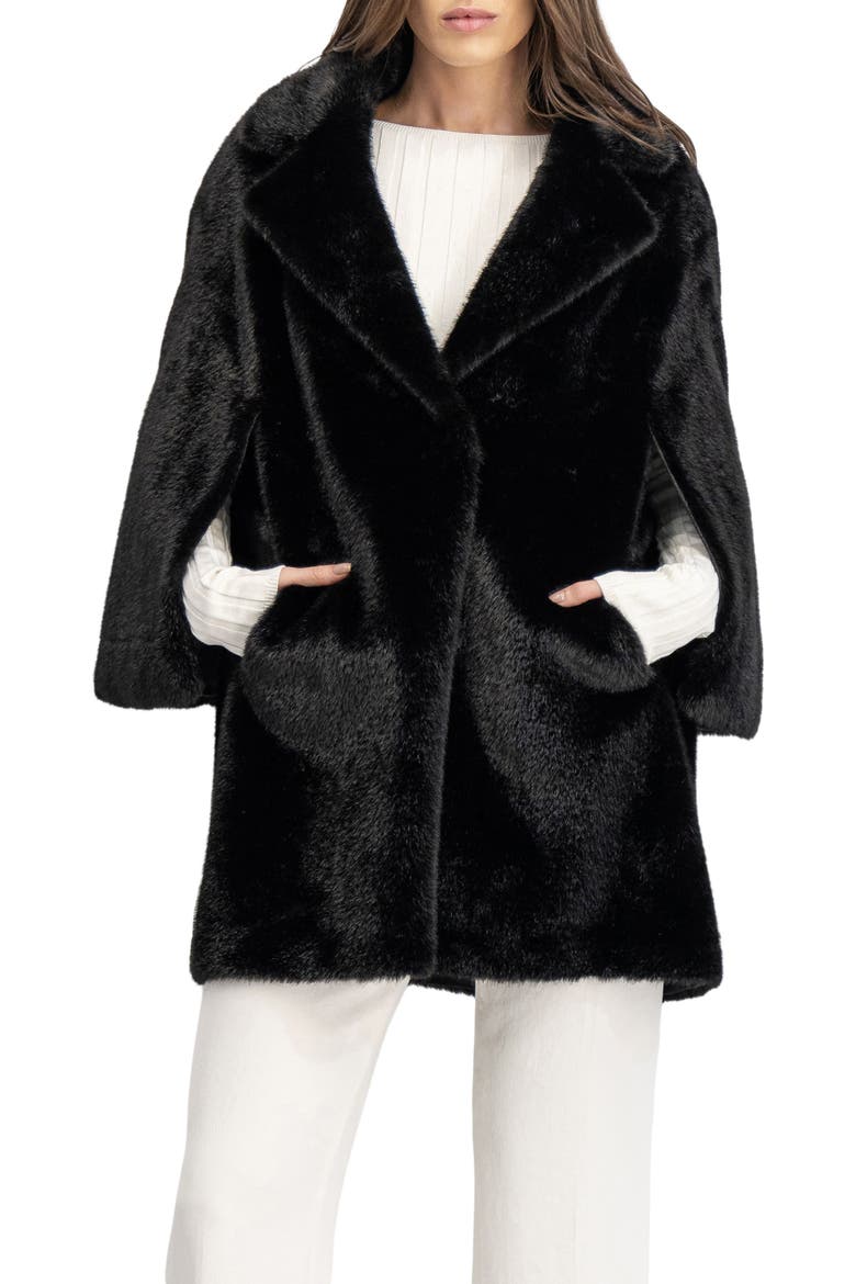 Fur-Free Mink (Faux Fur) Jacket, Alternate, color, BLACK