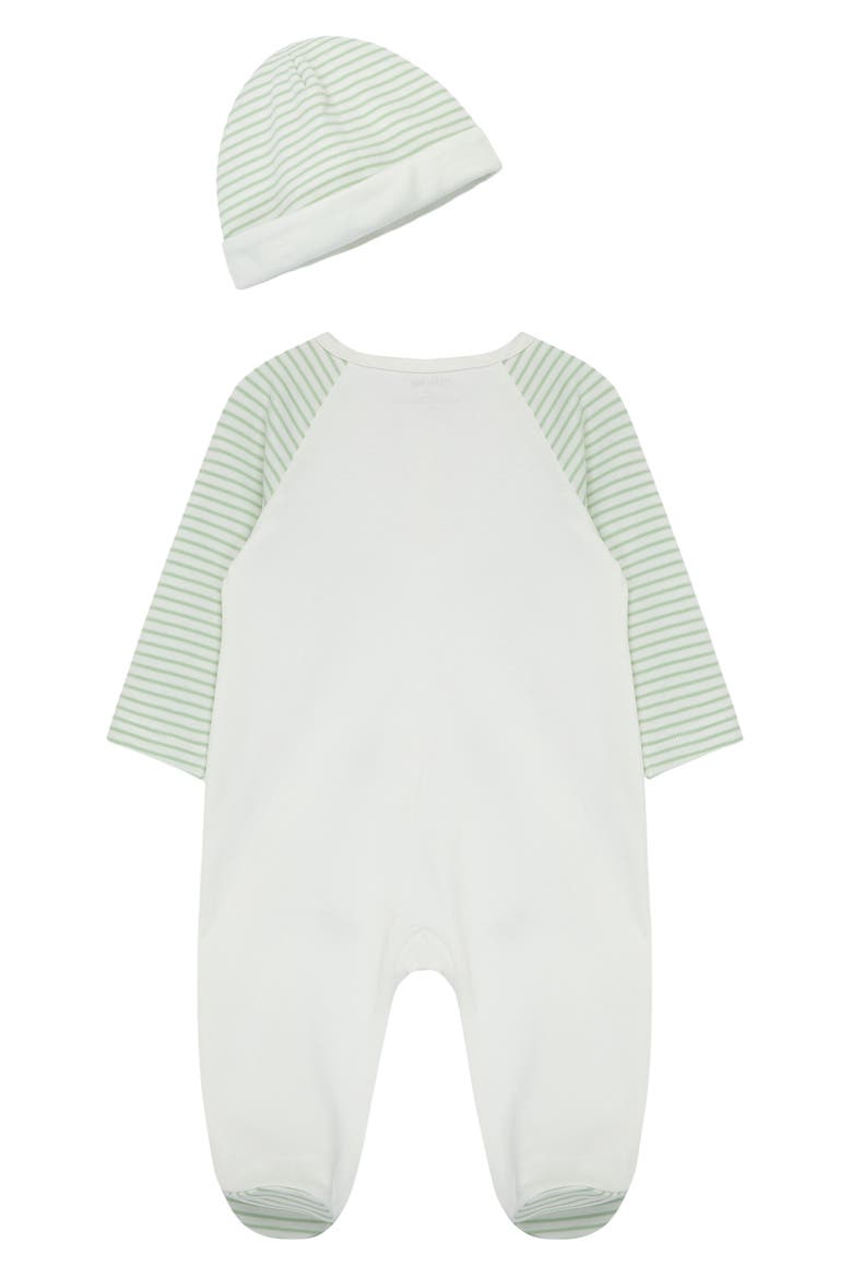 Safari Embroidered Cotton Footie & Hat Set (Nordstrom Exclusive), Alternate, color, IVORY