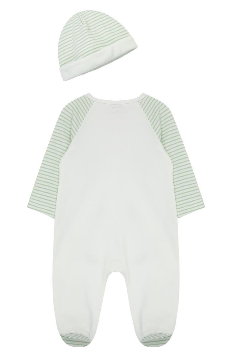 Little Me Safari Embroidered Cotton Footie & Hat Set, Alternate, color, Ivory
