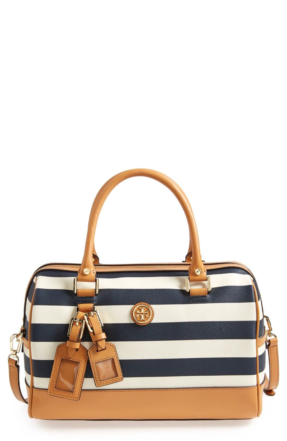 'Kerrington' Stripe Satchel, Medium, Main, color, AWNING STRIPE