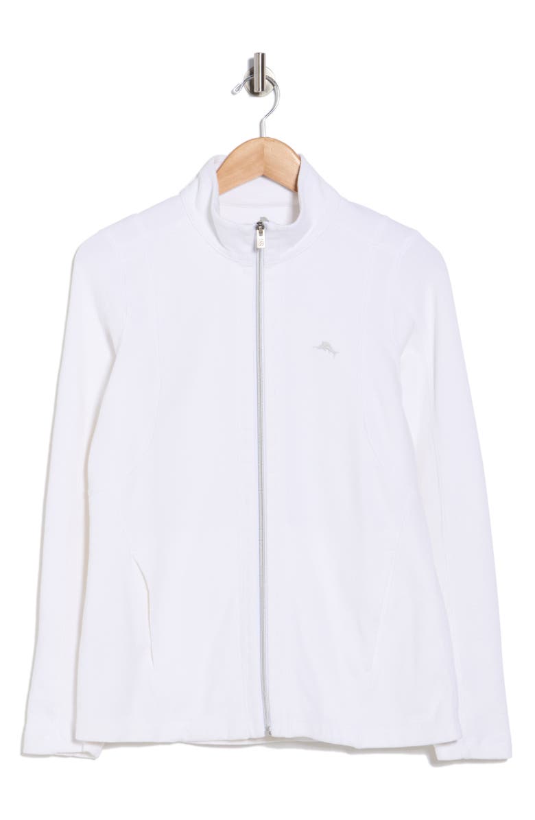 Tommy Bahama Brushed Rib Full Zip Sweatshirt, Main, color, White