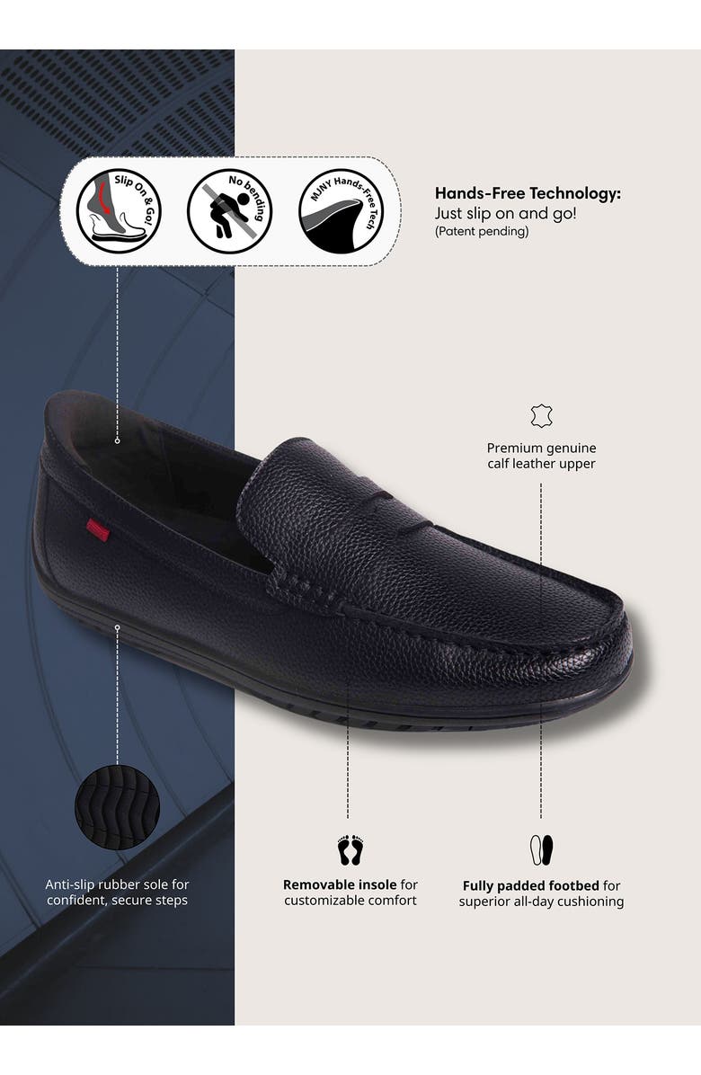 Marc Joseph New York John Street Penny Loafer, Alternate, color, Black Grainy