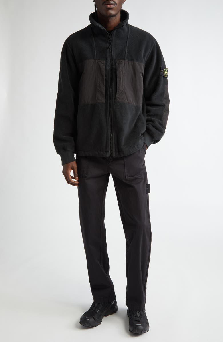 Stone Island Mixed Media Fleece Jacket, Alternate, color, 