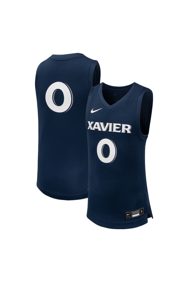 Youth Nike #0 Navy Xavier Musketeers Team Replica Basketball Jersey, Main, color, Navy