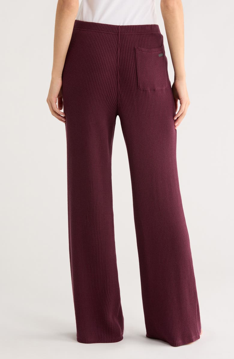 Lunya Waffle Soft Wide Leg Pants, Alternate, color, Vint Merlot