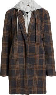 Thread & Supply Plaid Coat with Bib Hoodie