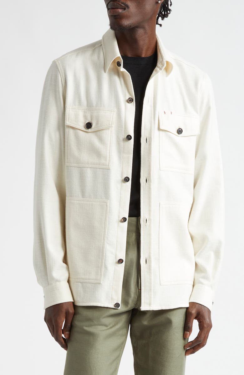 ISAIA The Button-Up Overshirt, Main, color, Open White