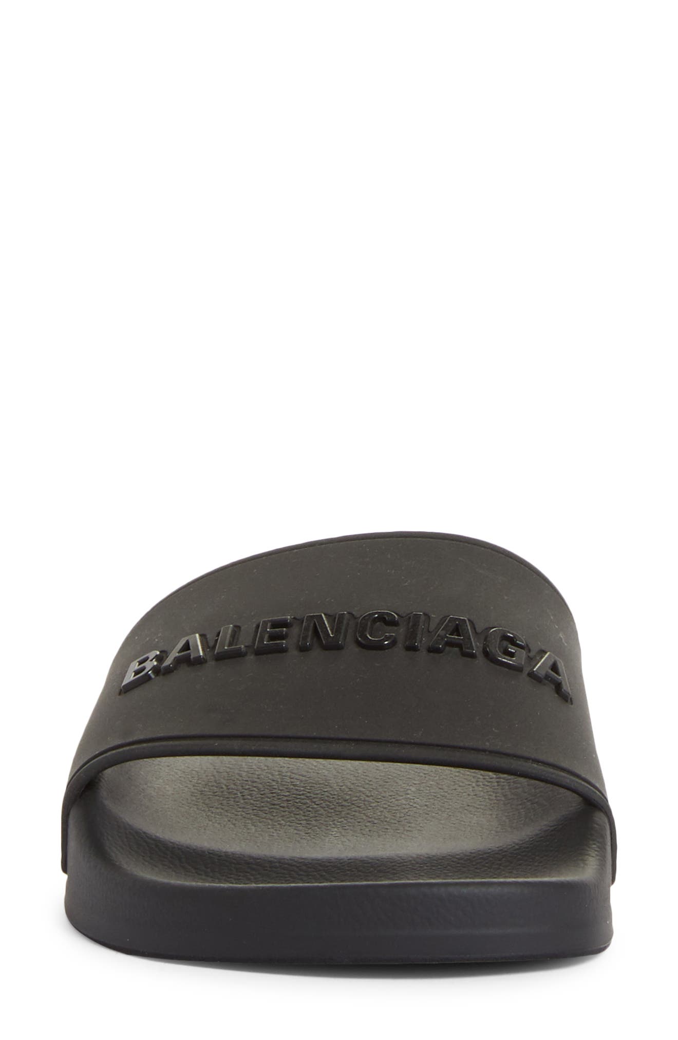 Balenciaga Logo Slide Sandal, Alternate, color, 