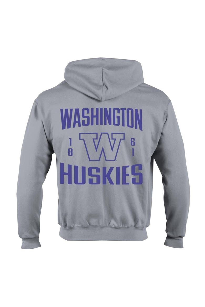 Men's Champion  Heather Gray Washington Huskies Varsity Powerblend Full-Zip Fleece Hoodie, Alternate, color, Heather Gray
