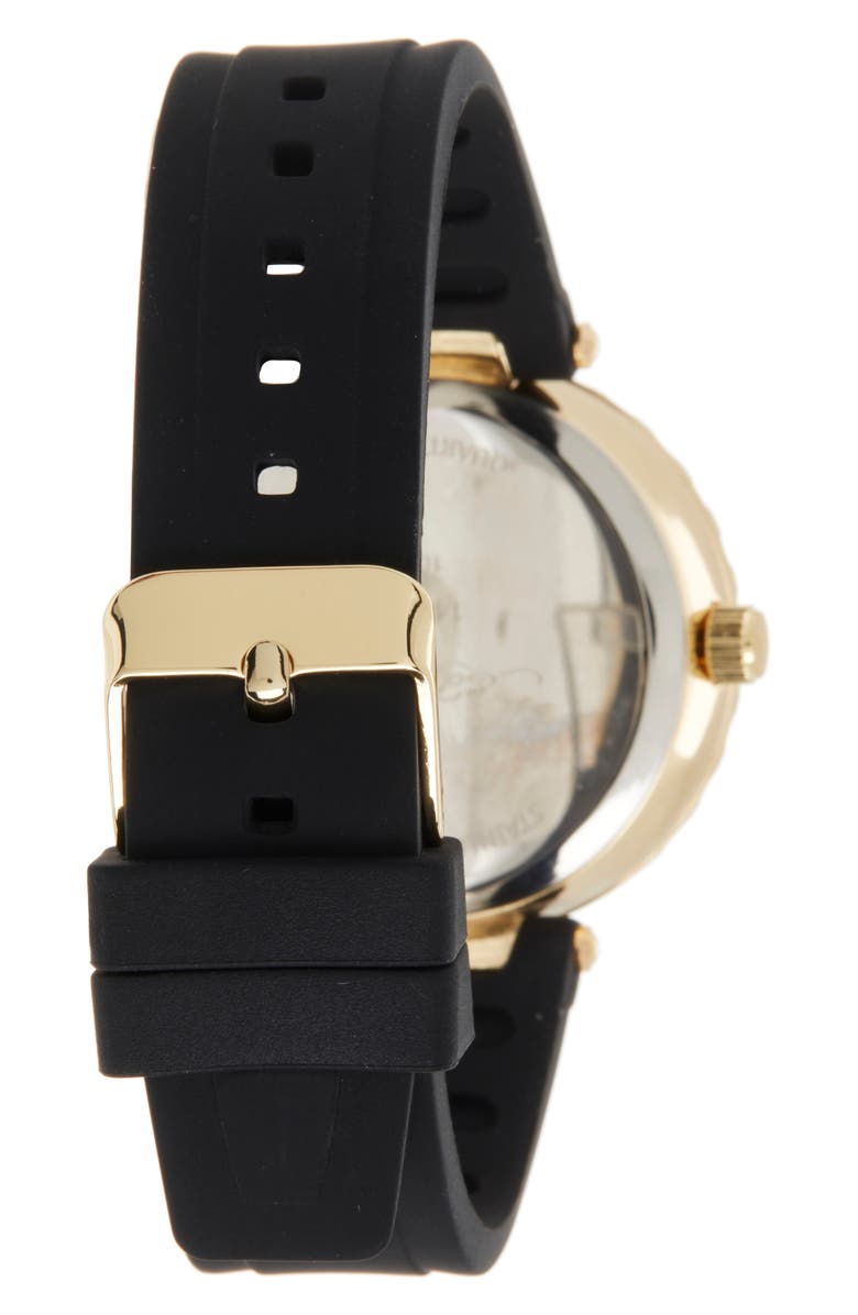 Ed Hardy Silicone Strap Watch, 36mm, Alternate, color, Matte Black