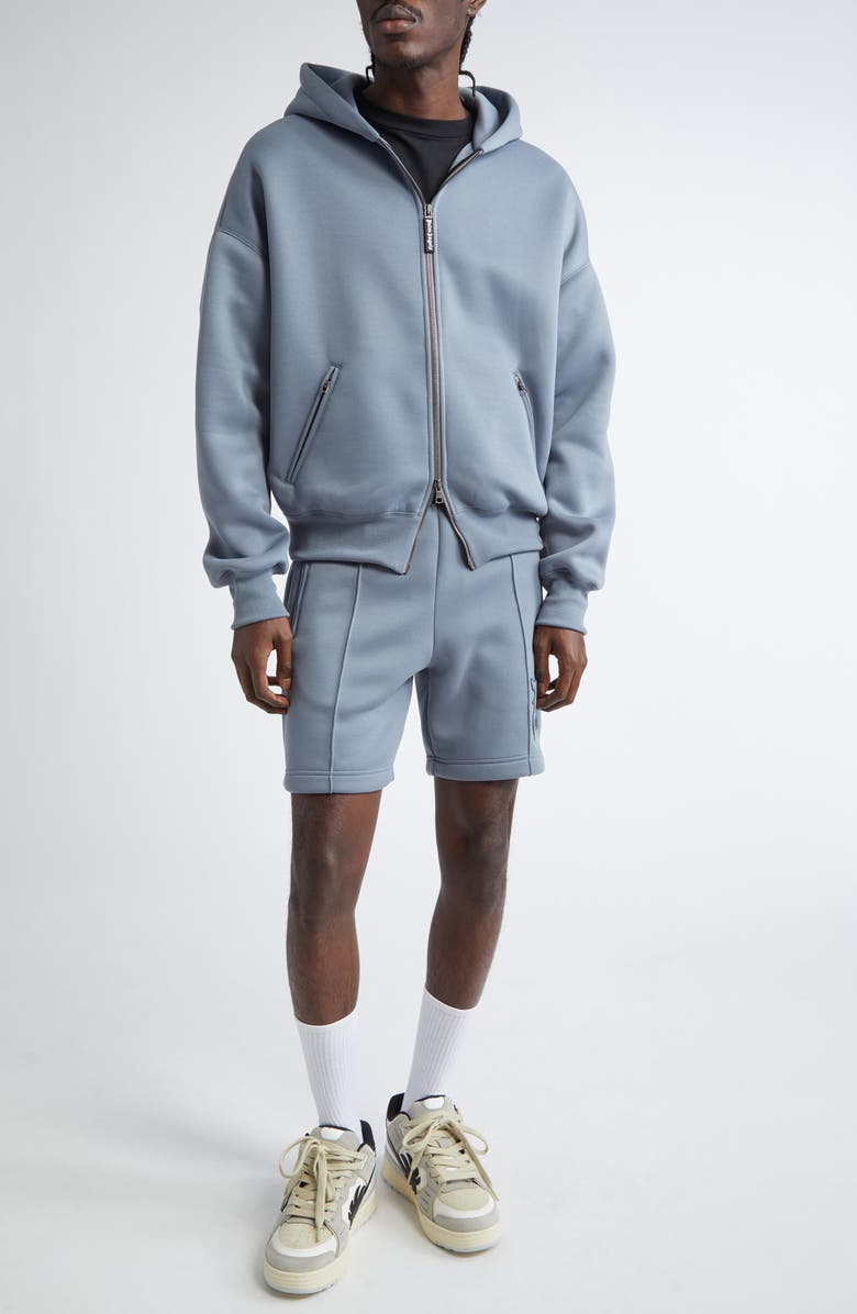 Palm Angels Embroidered Monogram Scuba Knit Shorts, Alternate, color, 