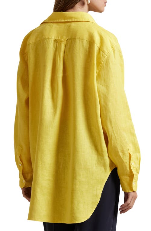 Polo Ralph Lauren Oversize Linen Button-down Shirt In Sunfish Yellow