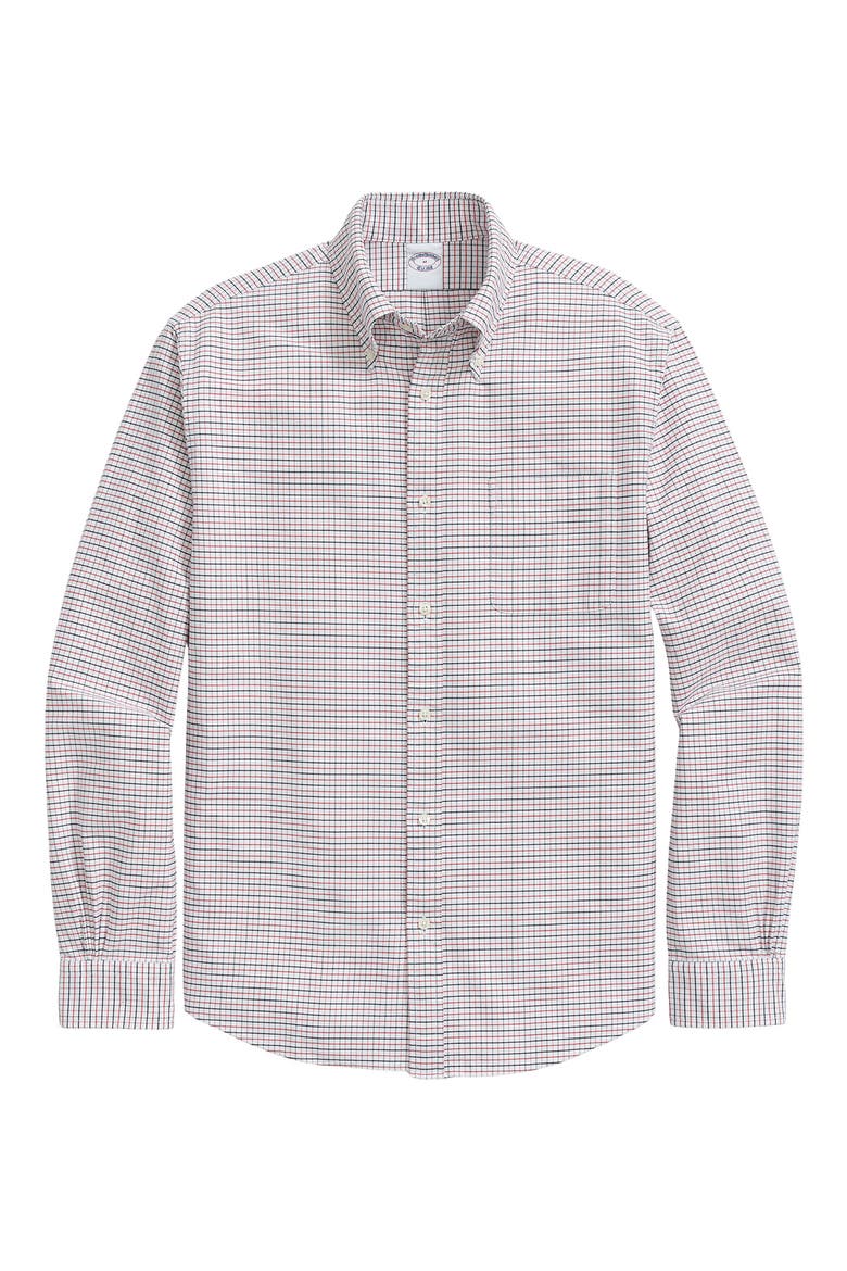 Friday Tattersall Check Cotton Oxford Cloth Button-Down Shirt, Alternate, color, WHITE MULTI