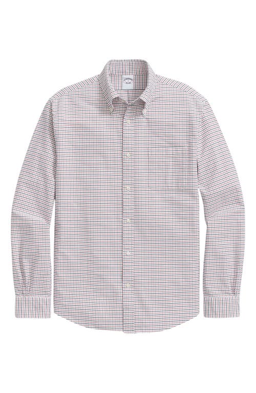 Brooks Brothers Friday Tattersall Check Cotton Oxford Cloth Button-down Shirt In White Multi
