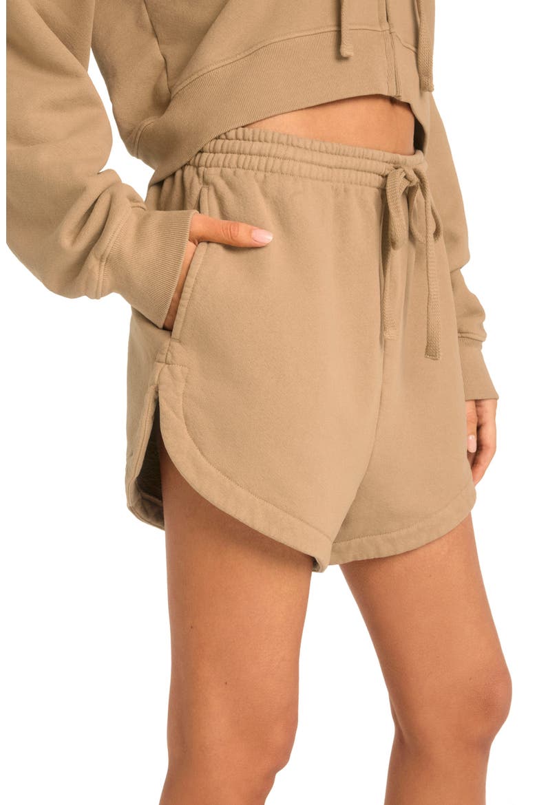 Dawn Cotton Drawstring Shorts, Alternate, color, LATTE