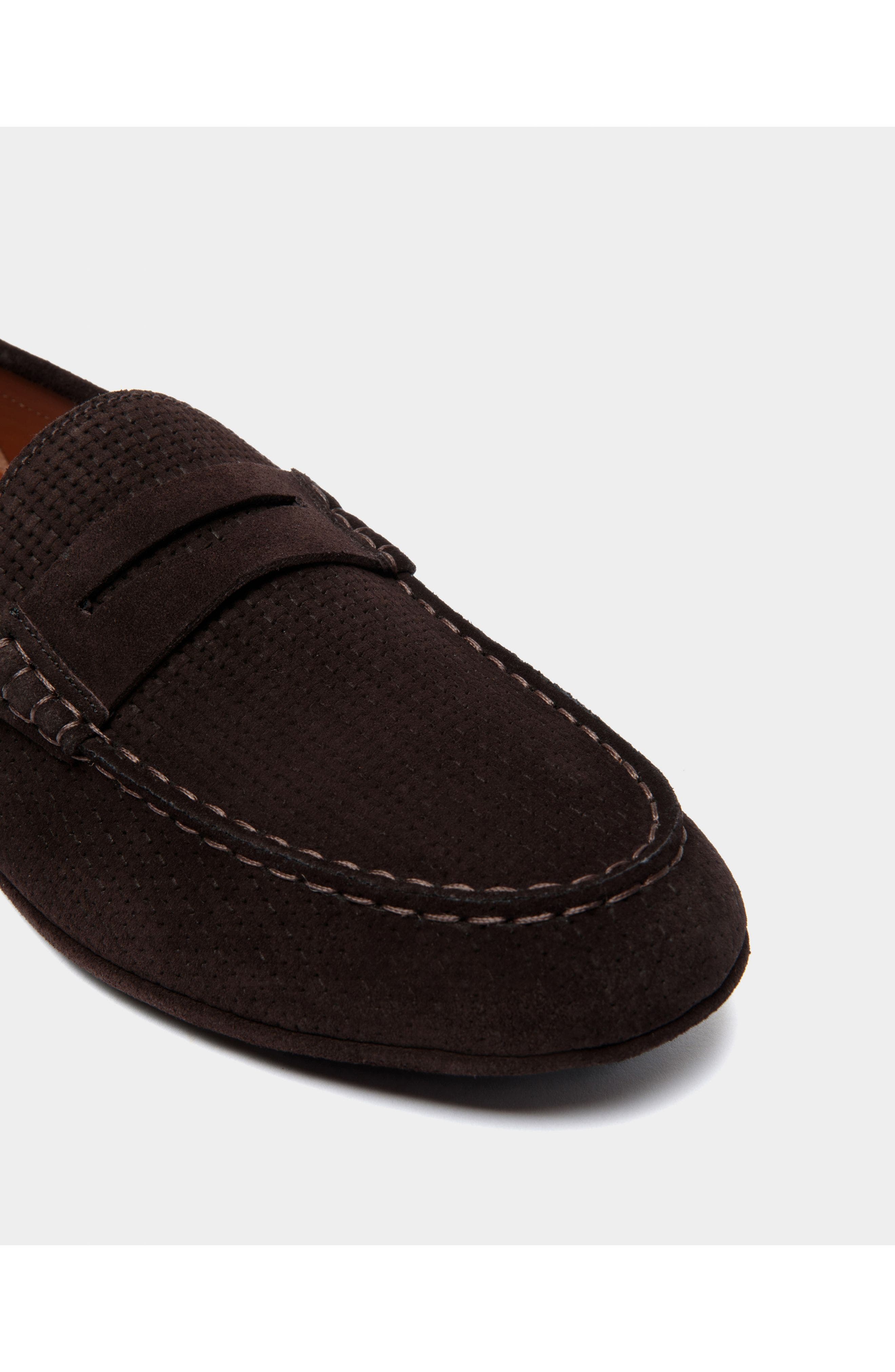 Bally Kerbs Driver in Embossed Suede, Alternate, color, Ebano 21