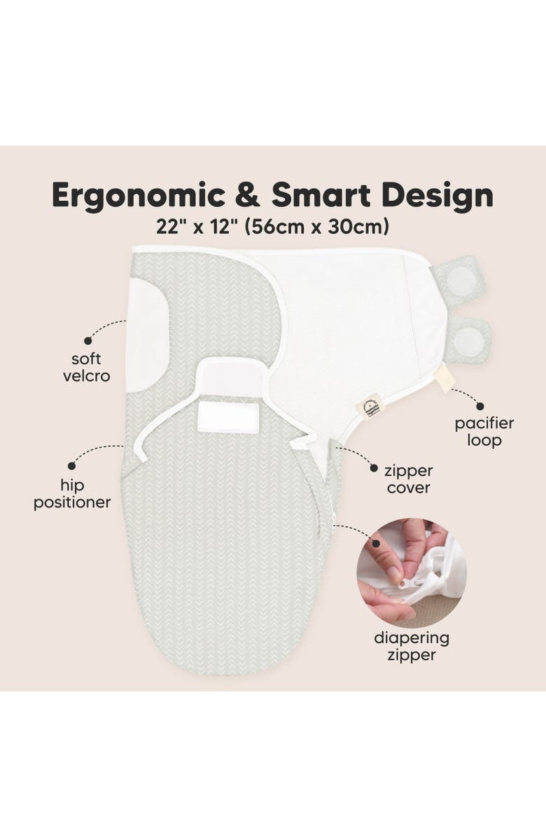 KeaBabies 3-Pack Soothe Zippy Swaddle Wrap, Alternate, color, Forest