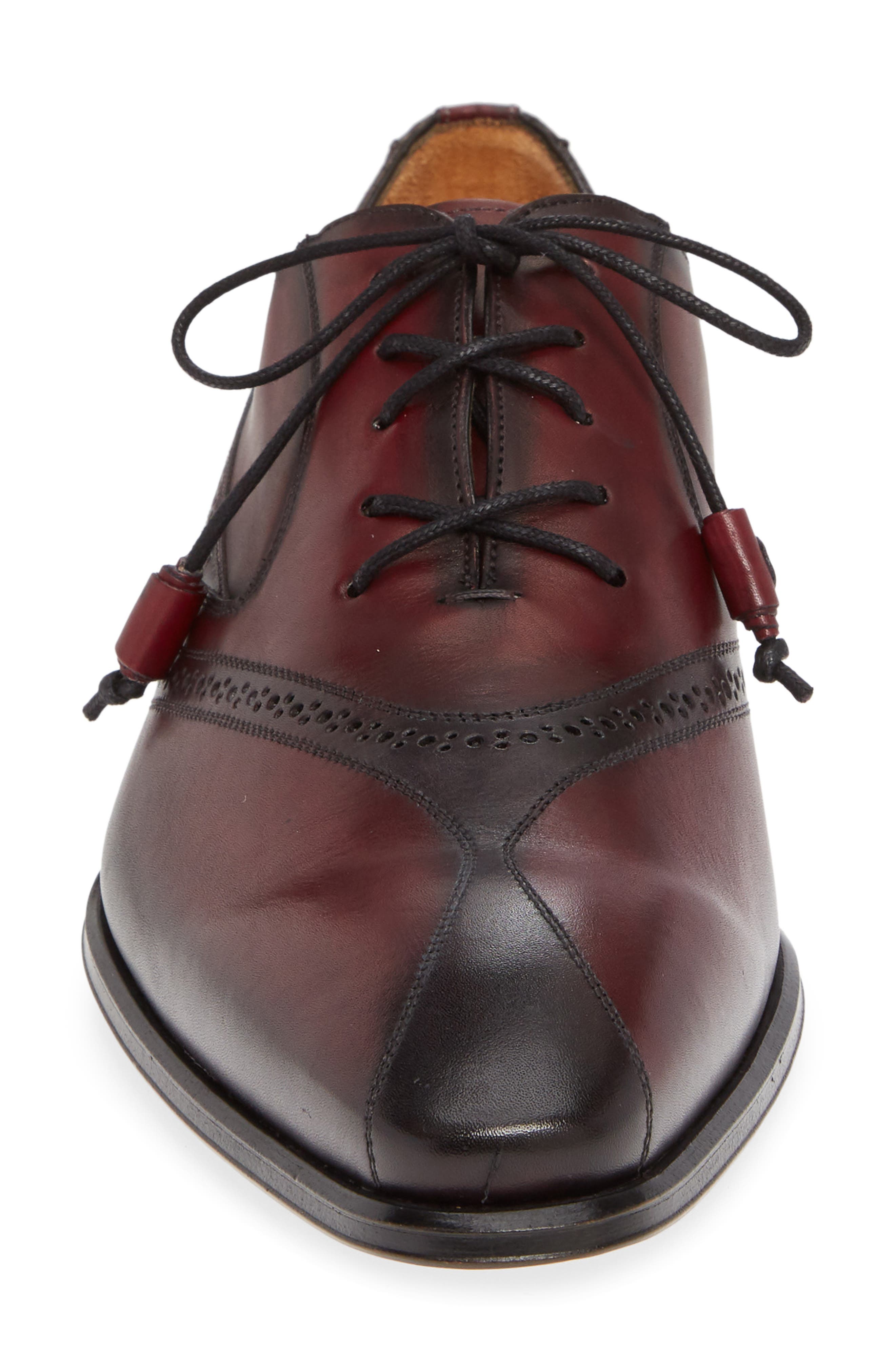 Bertone Bicycle Toe Oxford, Alternate, color, BURGUNDY