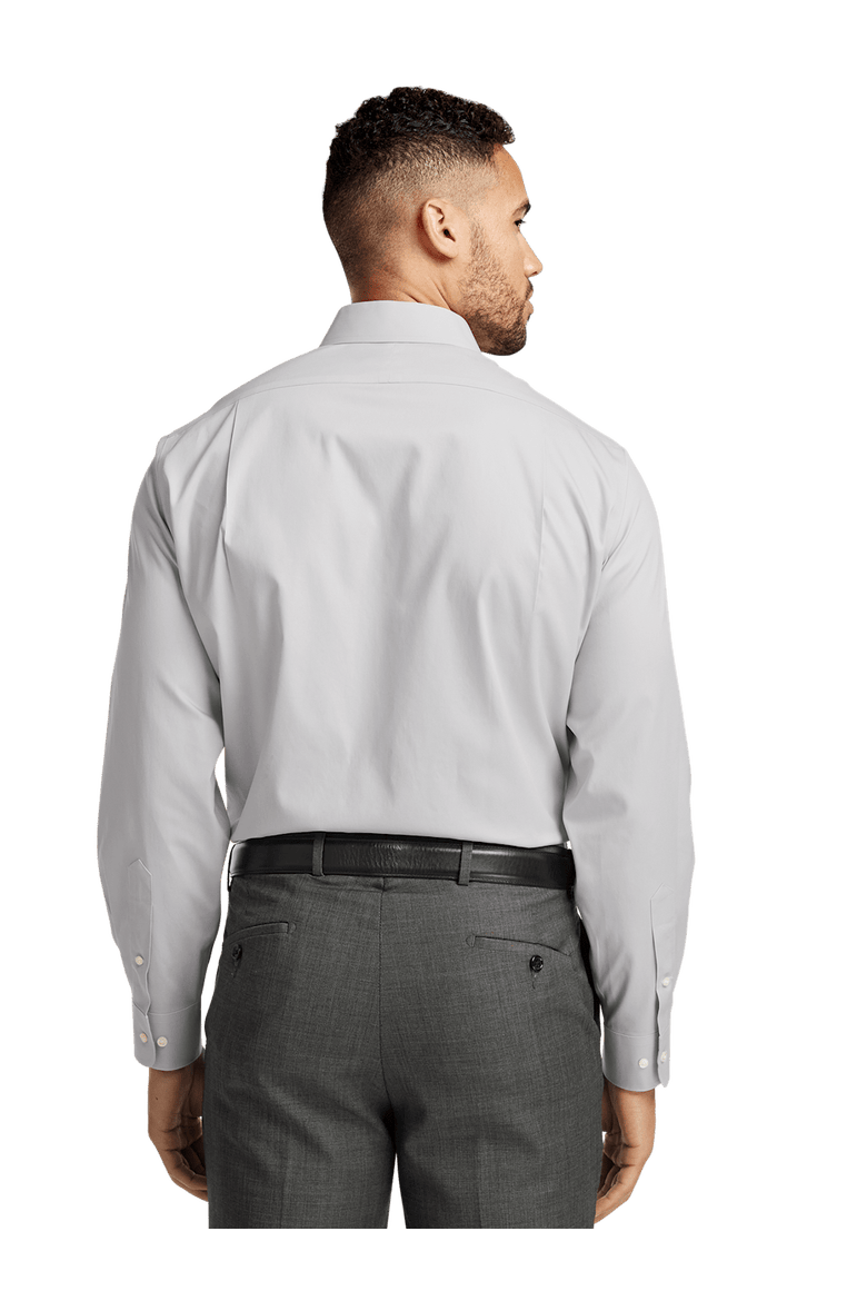 Non-iron Cotton Pinpoint Solid Point Collar Dress Shirt, Alternate, color, Grey