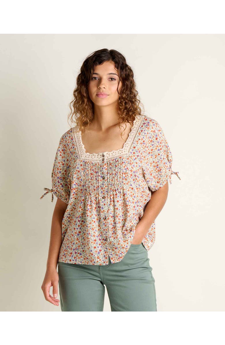 Toad & Co Manzana Peasant Shirt, Main, color, Salt Print