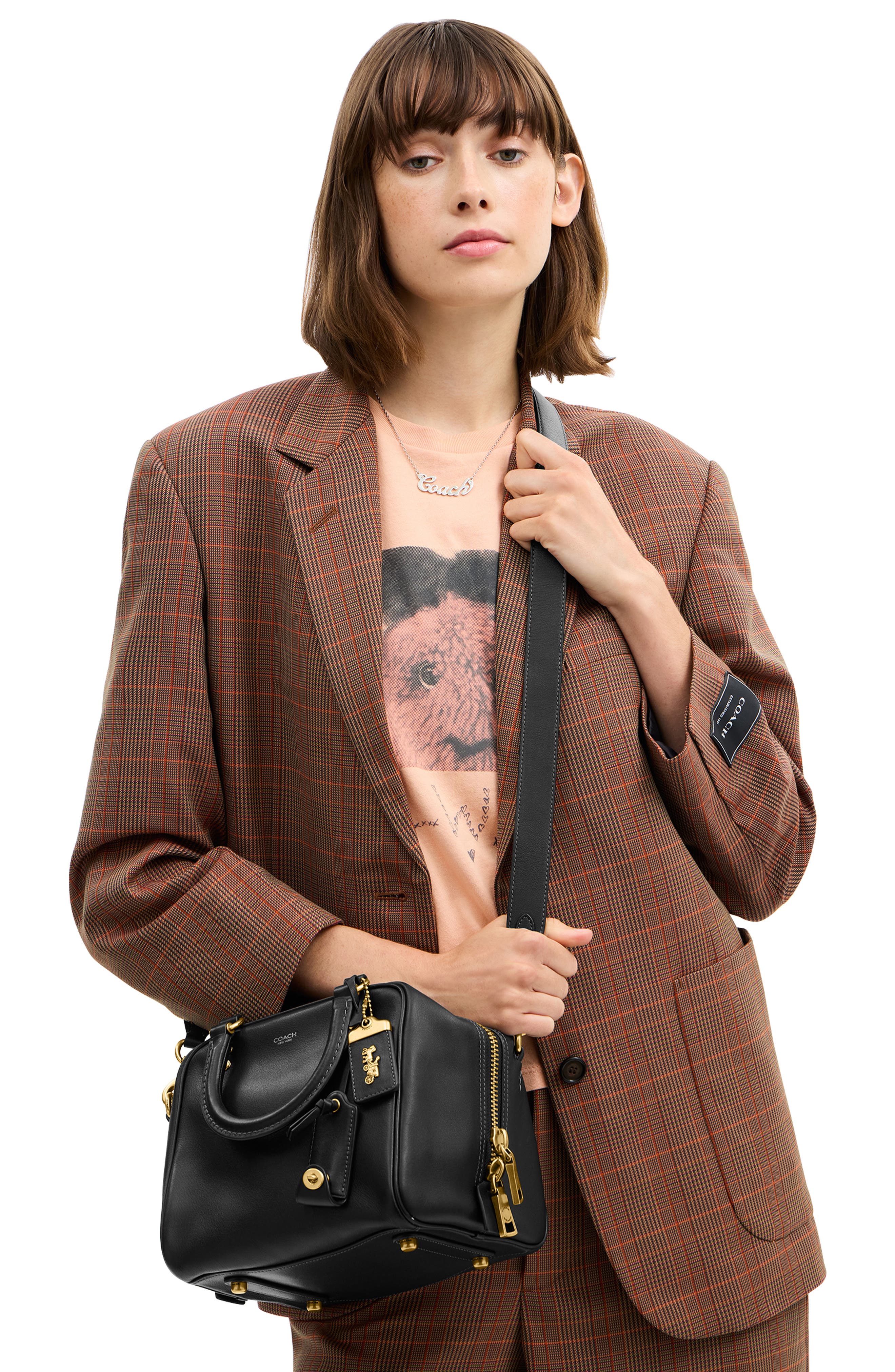 COACH Rogue 20 Soft Grain Leather Cube Satchel, Alternate, color, 