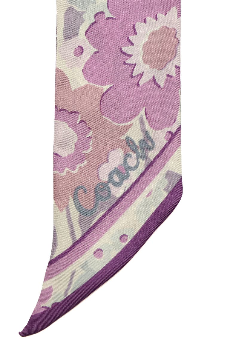 COACH Laurel Floral Skinny Silk Scarf, Alternate, color, 